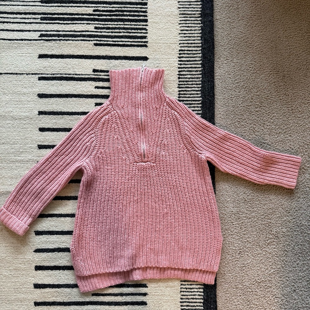 Ann Taylor Pink Half-Zip Turtleneck Sweater